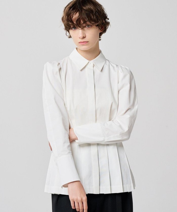 【アンクレイヴ/uncrave】の【手洗い可】コットンツイル ペプラムシャツ(uncrave WHITE) インテリア・キッズ・メンズ・レディースファッション・服の通販 founy(ファニー) https://founy.com/ ファッション Fashion レディースファッション Fashion for Women トップス・カットソー Cut & Sew Tops シャツ・ブラウス・オフィスカジュアル Elegant Blouses & Button-Ups インナー Innerwear ギャザー Gathered, Ruffled 今季 This Season, Current Season スリーブ Sleeve, Long Sleeve / Short Sleeve ツイル Twist, Twisted Detail パターン Pattern, Design Print ビスチェ Bustier, Corset Top プリーツ Pleats, Pleated ペプラム Peplum, Flared Hem モダン Modern, Contemporary A/W・秋冬 Autumn/Winter おすすめ Recommended / Our Picks エレガント 上品 Elegant |ID: prp329100004596514 ipo3291000000032665394