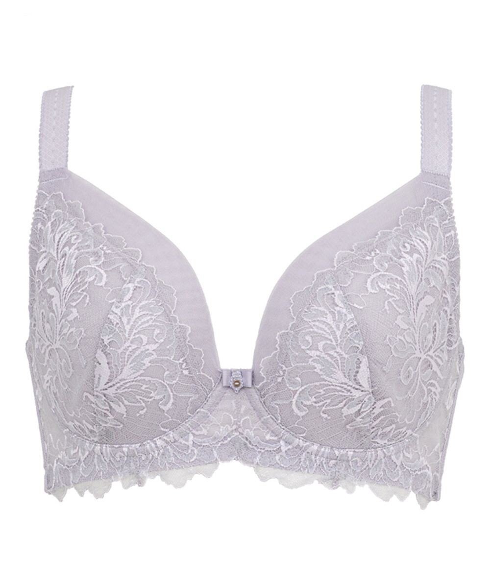 【ブラデリス ニューヨーク/BRADELIS New York】の【BRADELIS New York】レーシィミニマイザーブラ23S1 バストの強調を抑え自然なバストラインを作る補正ブラ インテリア・キッズ・メンズ・レディースファッション・服の通販 founy(ファニー) 　ファッション　Fashion　レディースファッション　Fashion for Women　アンダー　Underwear Essentials　クール　Cool, Chic　コンパクト　Compact, Small Size　シャーリング　Shirring, Ruched　ショーツ　Shorts, Short Pants　シルバー　Silver, Metallic Silver　ストレッチ　Stretch, Stretchy Fabric　タンブラー　Tumbler, Travel Mug　フィット　Fit, Slim Fit　ブラジャー　Bra, Lingerie　モダン　Modern, Contemporary　モチーフ　Motif, Design Theme　ラップ　Wrap, Wrap Design　ランジェリー　Lingerie, Intimate Wear　リボン　Ribbon, Bow　リーフ　Leaf, Botanical Leaf　レース　Lace, Lace Fabric　再入荷　Restock / Back in Stock　おすすめ　Recommended / Our Picks　シルバーグレー|ID: prp329100004596550 ipo3291000000033358194