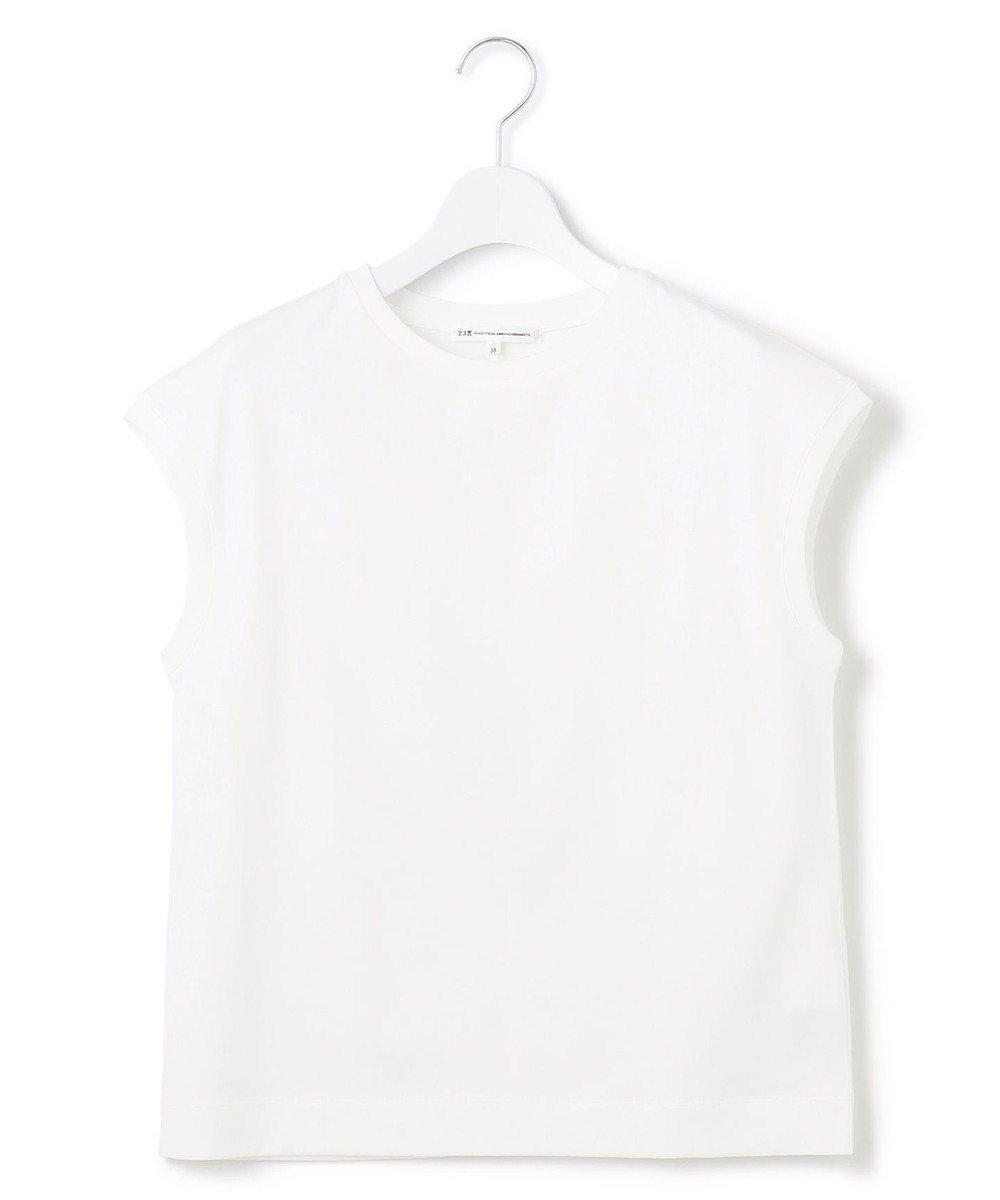【23区/NIJYUSANKU】の【洗える】コンパクトヤーン フレンチスリーブ Tシャツ インテリア・キッズ・メンズ・レディースファッション・服の通販 founy(ファニー) 　ファッション　Fashion　レディースファッション　Ladies' Fashion Online　トップス・カットソー　Tops/Tshirt　シャツ/ブラウス　Shirts/Blouses　ロング / Tシャツ　T-Shirts　カットソー　Cut and Sewn　イエロー　Yellow　オレンジ　Orange　春　Spring　洗える　Washable　カットソー　Cut And Sew　スペシャル　Special　スリーブ　Sleeve　タンク　Tank　なめらか　Smooth　フェミニン　Feminine　フレンチ　French　S/S・春夏　Ss・Spring/Summer　NEW・新作・新着・新入荷　New Arrivals　おすすめ　Recommend　夏　Summer　エレガント 上品　Elegant　2025年　2025　2025春夏・S/S　Ss,Spring/Summer,2025　ホワイト系|ID: prp329100004596701 ipo3291000000032667487