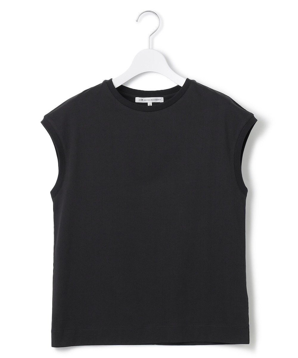 【23区/NIJYUSANKU】の【洗える】コンパクトヤーン フレンチスリーブ Tシャツ インテリア・キッズ・メンズ・レディースファッション・服の通販 founy(ファニー) 　ファッション　Fashion　レディースファッション　Ladies' Fashion Online　トップス・カットソー　Tops/Tshirt　シャツ/ブラウス　Shirts/Blouses　ロング / Tシャツ　T-Shirts　カットソー　Cut and Sewn　イエロー　Yellow　オレンジ　Orange　春　Spring　洗える　Washable　カットソー　Cut And Sew　スペシャル　Special　スリーブ　Sleeve　タンク　Tank　なめらか　Smooth　フェミニン　Feminine　フレンチ　French　S/S・春夏　Ss・Spring/Summer　NEW・新作・新着・新入荷　New Arrivals　おすすめ　Recommend　夏　Summer　エレガント 上品　Elegant　2025年　2025　2025春夏・S/S　Ss,Spring/Summer,2025　ブラック系|ID: prp329100004596701 ipo3291000000032667489