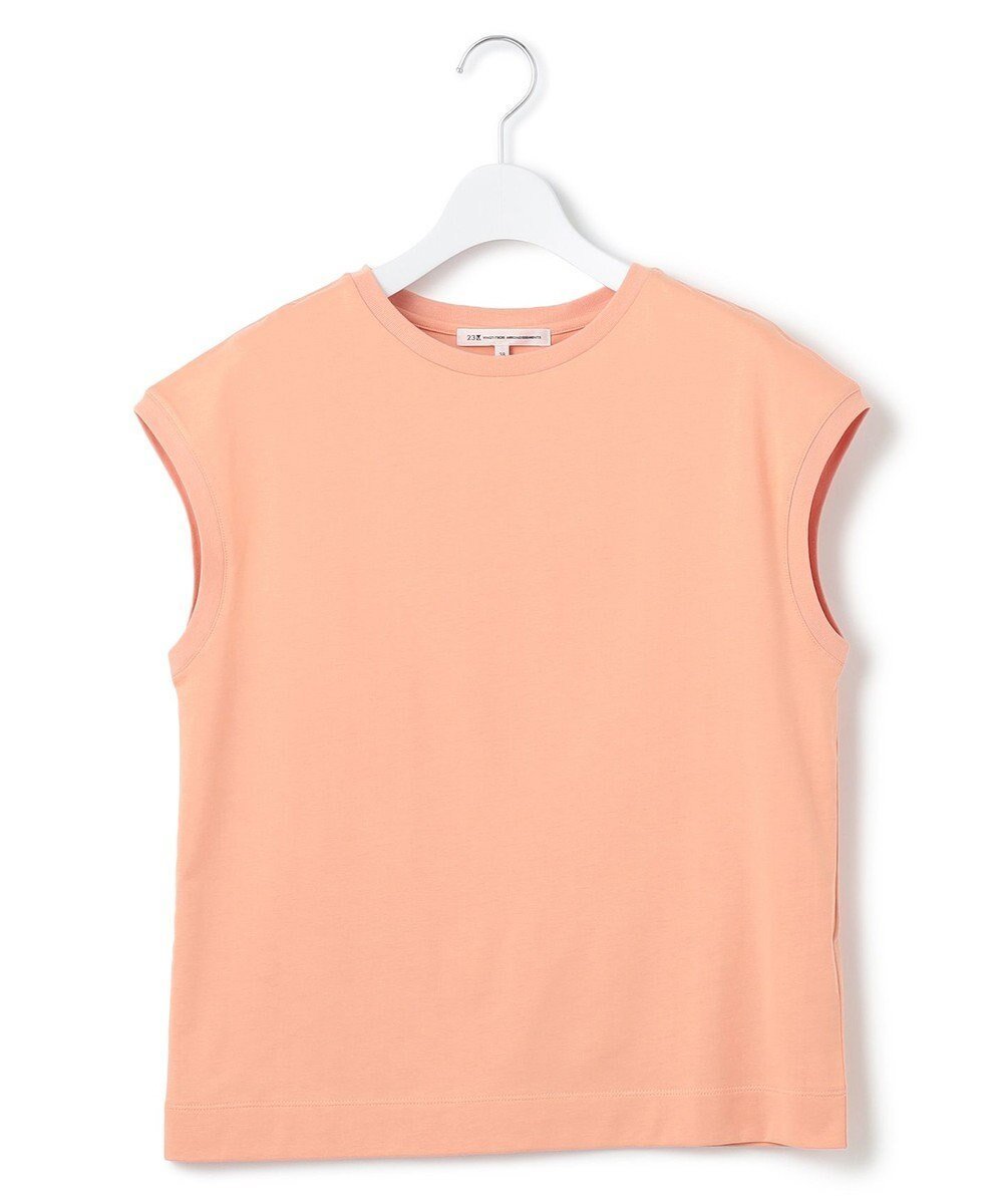 【23区/NIJYUSANKU】の【洗える】コンパクトヤーン フレンチスリーブ Tシャツ インテリア・キッズ・メンズ・レディースファッション・服の通販 founy(ファニー) 　ファッション　Fashion　レディースファッション　Ladies' Fashion Online　トップス・カットソー　Tops/Tshirt　シャツ/ブラウス　Shirts/Blouses　ロング / Tシャツ　T-Shirts　カットソー　Cut and Sewn　イエロー　Yellow　オレンジ　Orange　春　Spring　洗える　Washable　カットソー　Cut And Sew　スペシャル　Special　スリーブ　Sleeve　タンク　Tank　なめらか　Smooth　フェミニン　Feminine　フレンチ　French　S/S・春夏　Ss・Spring/Summer　NEW・新作・新着・新入荷　New Arrivals　おすすめ　Recommend　夏　Summer　エレガント 上品　Elegant　2025年　2025　2025春夏・S/S　Ss,Spring/Summer,2025　オレンジ系|ID: prp329100004596701 ipo3291000000032667495