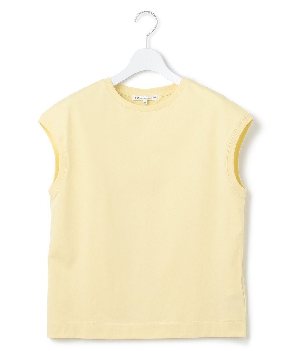 【23区/NIJYUSANKU】の【洗える】コンパクトヤーン フレンチスリーブ Tシャツ インテリア・キッズ・メンズ・レディースファッション・服の通販 founy(ファニー) 　ファッション　Fashion　レディースファッション　Ladies' Fashion Online　トップス・カットソー　Tops/Tshirt　シャツ/ブラウス　Shirts/Blouses　ロング / Tシャツ　T-Shirts　カットソー　Cut and Sewn　イエロー　Yellow　オレンジ　Orange　春　Spring　洗える　Washable　カットソー　Cut And Sew　スペシャル　Special　スリーブ　Sleeve　タンク　Tank　なめらか　Smooth　フェミニン　Feminine　フレンチ　French　S/S・春夏　Ss・Spring/Summer　NEW・新作・新着・新入荷　New Arrivals　おすすめ　Recommend　夏　Summer　エレガント 上品　Elegant　2025年　2025　2025春夏・S/S　Ss,Spring/Summer,2025　イエロー系|ID: prp329100004596701 ipo3291000000032667501