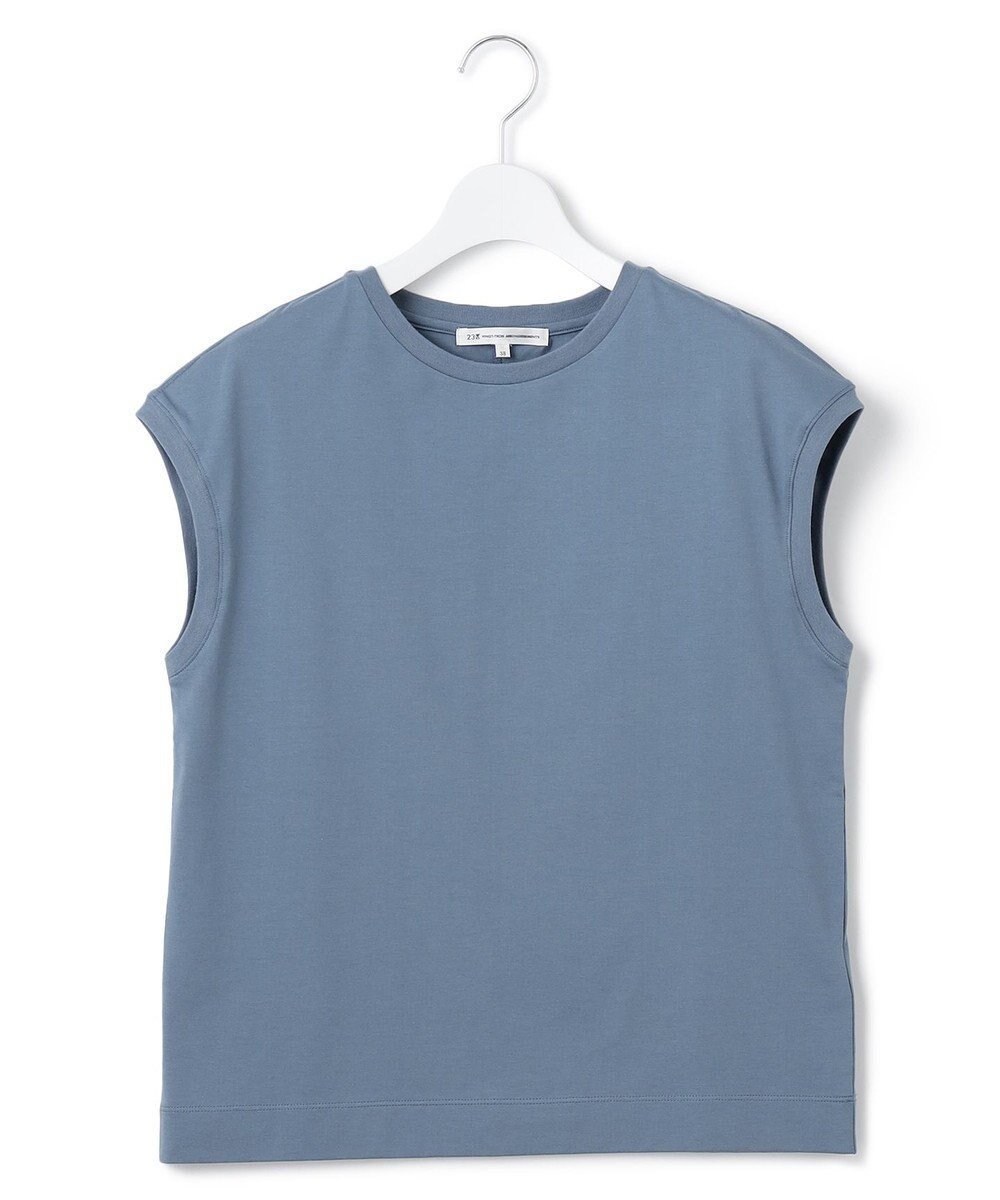 【23区/NIJYUSANKU】の【洗える】コンパクトヤーン フレンチスリーブ Tシャツ インテリア・キッズ・メンズ・レディースファッション・服の通販 founy(ファニー) 　ファッション　Fashion　レディースファッション　Ladies' Fashion Online　トップス・カットソー　Tops/Tshirt　シャツ/ブラウス　Shirts/Blouses　ロング / Tシャツ　T-Shirts　カットソー　Cut and Sewn　イエロー　Yellow　オレンジ　Orange　春　Spring　洗える　Washable　カットソー　Cut And Sew　スペシャル　Special　スリーブ　Sleeve　タンク　Tank　なめらか　Smooth　フェミニン　Feminine　フレンチ　French　S/S・春夏　Ss・Spring/Summer　NEW・新作・新着・新入荷　New Arrivals　おすすめ　Recommend　夏　Summer　エレガント 上品　Elegant　2025年　2025　2025春夏・S/S　Ss,Spring/Summer,2025　ダルブルー系|ID: prp329100004596701 ipo3291000000032667505