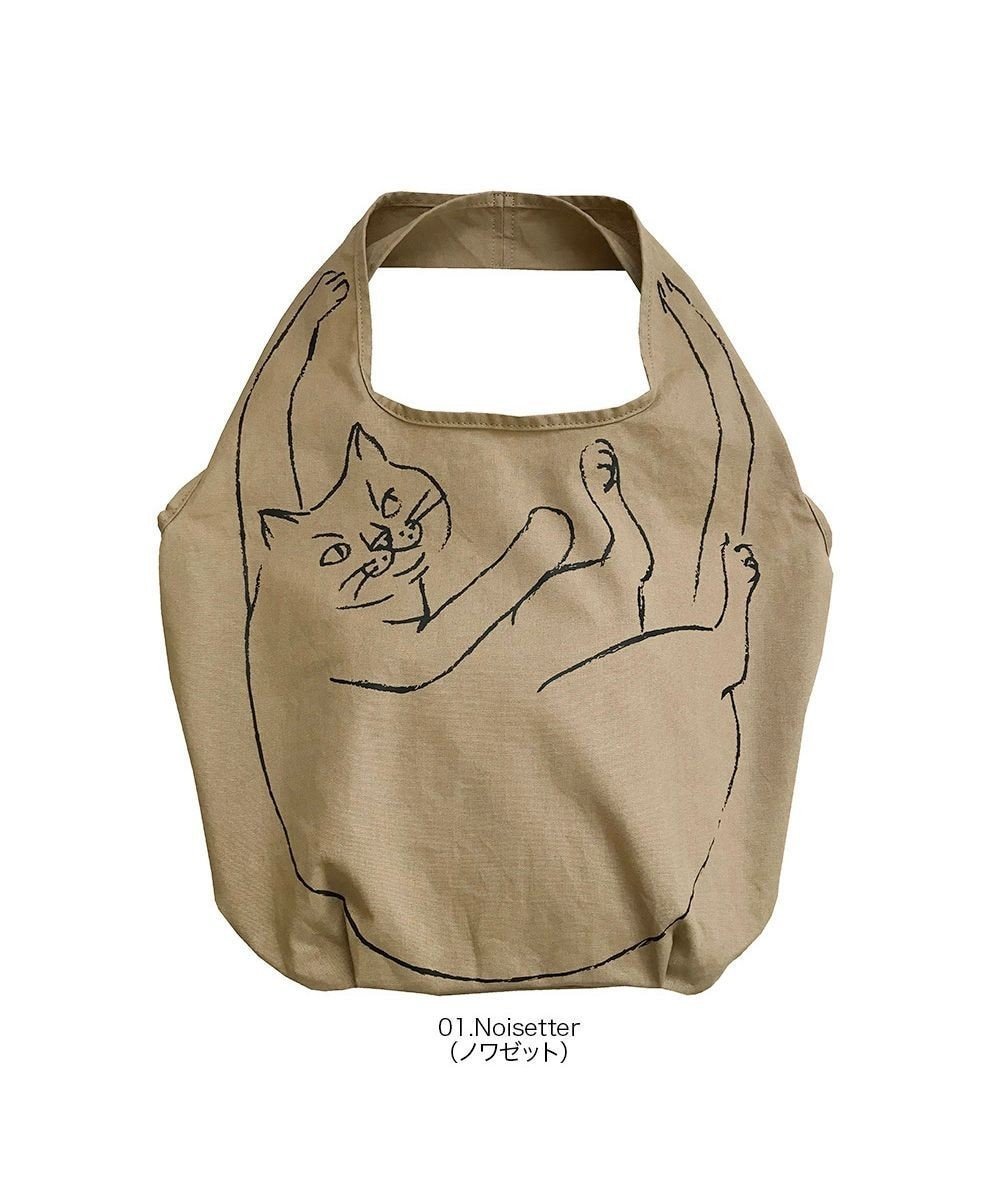 【ルートート/ROOTOTE】の2672【エコバッグ:ネコ柄】/ NA.ルーショッパー.マルシェ-B インテリア・キッズ・メンズ・レディースファッション・服の通販 founy(ファニー) 　ファッション　Fashion　レディースファッション　Fashion for Women　洗える　Machine Washable　ネコ　Cat, Feline Motif　プリント　Print, Printed Pattern　ポケット　Pocket, Pocket Detail　ランダム　Random, Irregular　再入荷　Restock / Back in Stock　旅行　Travel　ギフト プレゼント　Gift / Present　01:ノワゼット|ID: prp329100004596725 ipo3291000000032977427