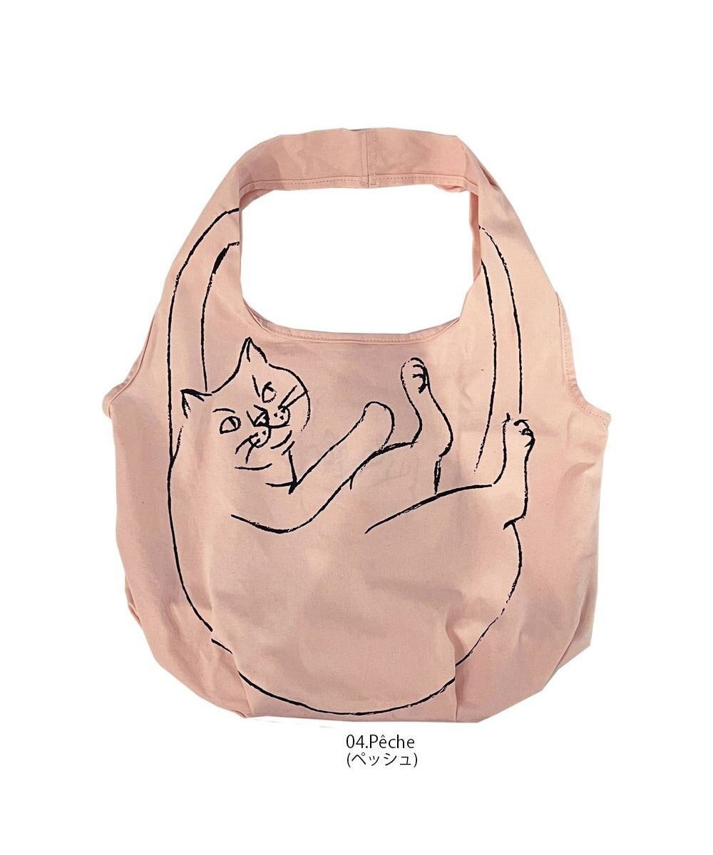 【ルートート/ROOTOTE】の2672【エコバッグ:ネコ柄】/ NA.ルーショッパー.マルシェ-B インテリア・キッズ・メンズ・レディースファッション・服の通販 founy(ファニー) 　ファッション　Fashion　レディースファッション　Fashion for Women　洗える　Machine Washable　ネコ　Cat, Feline Motif　プリント　Print, Printed Pattern　ポケット　Pocket, Pocket Detail　ランダム　Random, Irregular　再入荷　Restock / Back in Stock　旅行　Travel　ギフト プレゼント　Gift / Present　04:ペッシュ|ID: prp329100004596725 ipo3291000000032977429