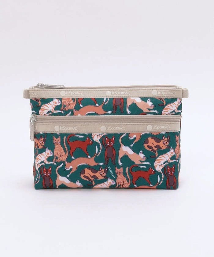 【レスポートサック/LeSportsac】のCOSMETIC CLUTCH/キュリアスキャッツグリーン インテリア・キッズ・メンズ・レディースファッション・服の通販 founy(ファニー) https://founy.com/ ファッション Fashion レディースファッション Ladies' Fashion Online バッグ Bag 財布 Wallets ポーチ Pouches おすすめ Recommend ジップ Zip ポケット Pocket ポーチ Pouch 旅行 Travel 猫 Cat 財布 Wallet |ID: prp329100004596773 ipo3291000000032668023
