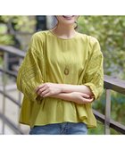 【ティアクラッセ/Tiaclasse】の【洗える】コットンエンブロイダリーブラウス イエロー|ID: prp329100004596800 ipo3291000000032668234