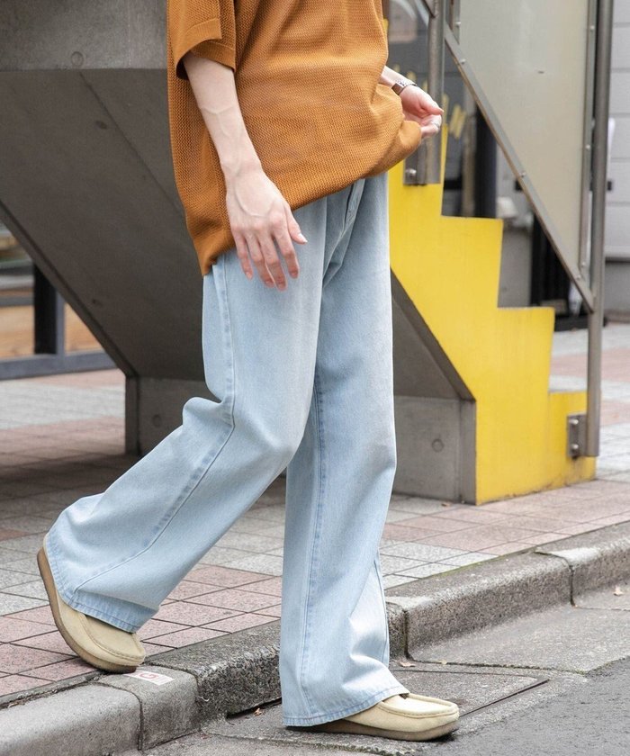 【ウィゴー/WEGO】の【ユニセックス着用ITEM/SMLサイズ展開】デニムルーズフレアパンツ インテリア・キッズ・メンズ・レディースファッション・服の通販 founy(ファニー) https://founy.com/ ファッション Fashion レディースファッション Ladies' Fashion Online パンツ Pants 春 Spring 秋 Autumn/Fall シンプル Simple ジャケット Jacket スマホ Smartphone セットアップ Set Up デニム Denim ビッグ Big フィット Fit フレア Flare 半袖 Short Sleeve ルーズ Loose 冬 Winter A/W・秋冬 Aw・Autumn/Winter・Fw・Fall-Winter S/S・春夏 Ss・Spring/Summer 再入荷 Restock/Back In Stock/Re Arrival プチプライス・低価格 Affordable おすすめ Recommend 夏 Summer |ID: prp329100004596886 ipo3291000000032669164