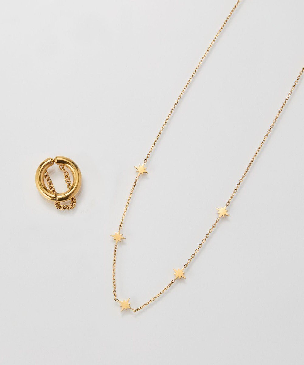 【フィービィー/phoebe】のオンワード限定セット 【金属アレルギー対応】シューティングスターステーションネックレス×ワンタッチドレープイヤーカフ/サージカルステンレス 人気、トレンドファッション・服の通販 founy(ファニー) 　ファッション　Fashion　レディースファッション　Fashion for Women　ジュエリー　Jewelry　ネックレス　Necklaces & Pendants　アクセサリー　Fashion Accessories　イヤーカフ　Ear Cuffs　洗える　Machine Washable　片耳　One-Ear, Single Earring　シンプル　Simple, Minimal　チェーン　Chain, Chain Strap　デコルテ　Décolleté, Neckline　ネックレス　Necklace, Pendant Necklace　フープ　Hoop, Hoop Earrings　メタル　Metal, Metal Parts　モチーフ　Motif, Design Theme　新作・新入荷　New Arrivals / New In　おすすめ　Recommended / Our Picks　エレガント 上品　Elegant　 other-1|ID: prp329100004597057 ipo3291000000032671305