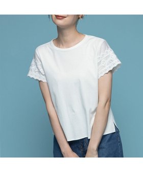 【組曲/KUMIKYOKU】 【接触冷感】レーススリーブシルケット カットソー人気、トレンドファッション・服の通販 founy(ファニー) ファッション Fashion レディースファッション Fashion for Women トップス・カットソー Cut & Sew Tops シャツ・ブラウス・オフィスカジュアル Elegant Blouses & Button-Ups ロングTシャツ・Tシャツ Longline T-Shirts & Tees カットソー・ベーシックTシャツ Cut-and-Sewn Tops / Stretch Tees & Basics 春 Spring カットソー Cut and Sewn Top シアー Sheer, See-Through シルケット Silket, Silky Cotton シンプル Simple, Minimal スリット Slit, Slit Detail ダブル Double, Double-Breasted ドレープ Drape, Draping Fabric パール Pearl, Pearl Accent レース Lace, Lace Fabric S/S・春夏 SS, Spring/Summer, Warm Season おすすめ Recommended / Our Picks 夏 Summer |ID:prp329100004597073