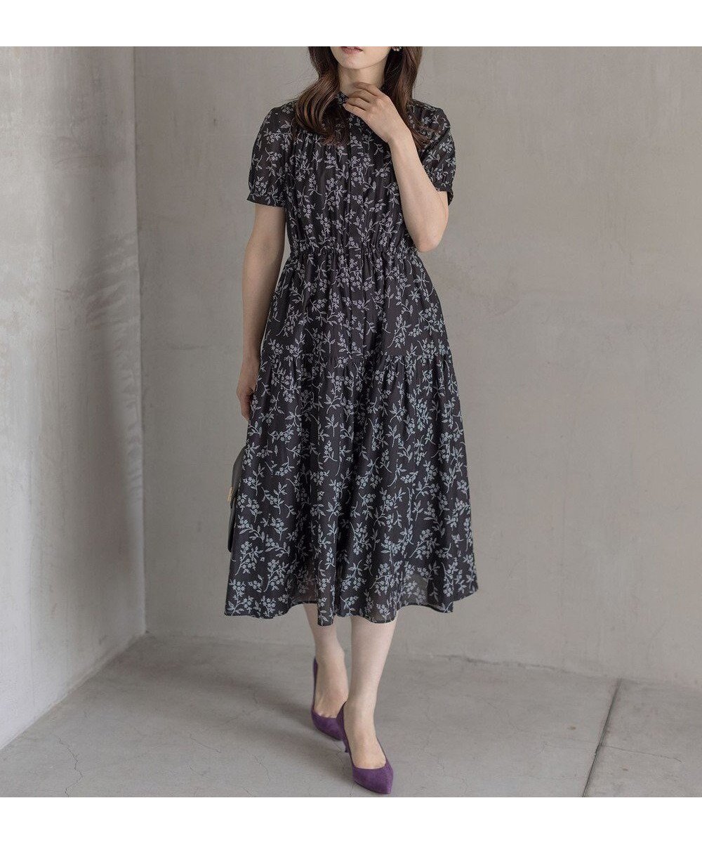 【組曲/KUMIKYOKU】の【先行予約】フラワーレースプリント ワンピース 人気、トレンドファッション・服の通販 founy(ファニー) 　ファッション　Fashion　レディースファッション　Fashion for Women　ワンピース　Dresses　ギャザー　Gathered, Ruffled　シアー　Sheer, See-Through　スリーブ　Sleeve, Long Sleeve / Short Sleeve　ティアード　Tiered, Tiered Style　フェミニン　Feminine, Girly　プリント　Print, Printed Pattern　半袖　Short Sleeve, Half Sleeve　A/W・秋冬　Autumn/Winter　夏　Summer　 other-1|ID: prp329100004597076 ipo3291000000032671394