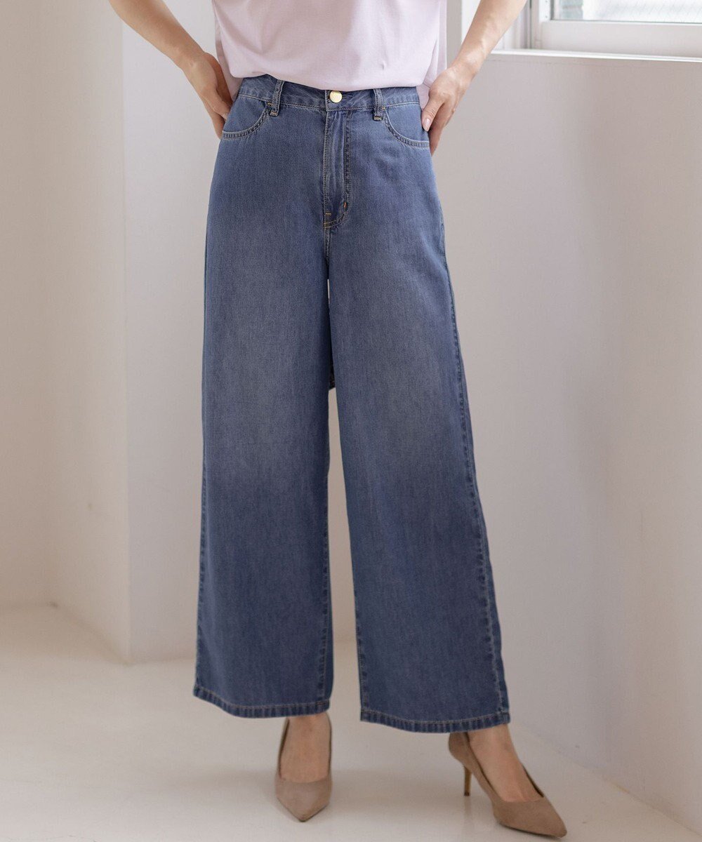 【組曲/KUMIKYOKU】の【先行予約】スーパーライト デニムパンツ 人気、トレンドファッション・服の通販 founy(ファニー) 　ファッション　Fashion　レディースファッション　Fashion for Women　パンツ　Pants & Trousers　デニムパンツ・ジーンズ・美脚デニム　Denim Jeans & Pants　インディゴ　Indigo Denim　軽量　Lightweight, Ultra Light　デニム　Denim, Jeans Material　ブリーチ　Bleach, Washed Finish　ワイド　Wide, Wide Fit　A/W・秋冬　Autumn/Winter　S/S・春夏　SS, Spring/Summer, Warm Season　新作・新入荷　New Arrivals / New In　夏　Summer　 other-1|ID: prp329100004597077 ipo3291000000032671410