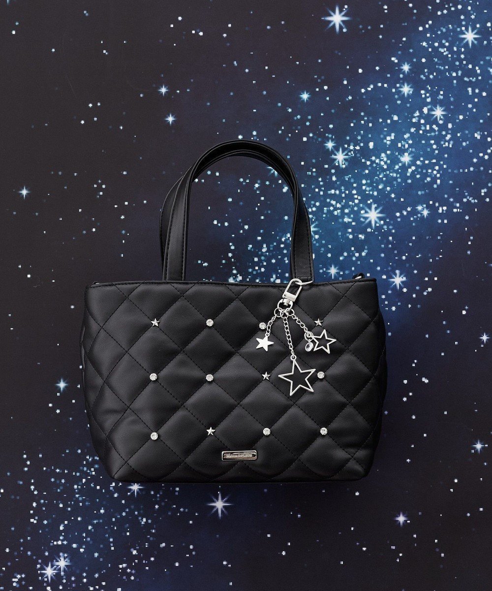 【メゾンドフルール/Maison de FLEUR】のスターチャーム付き2Wayトートバッグ インテリア・キッズ・メンズ・レディースファッション・服の通販 founy(ファニー) ファッション Fashion レディースファッション Fashion for Women バッグ Bags キルティング Quilted, Quilting コンパクト Compact, Small Size チャーム Charm, Pendant ビジュー Bijou, Jewel-like Accent ポケット Pocket, Pocket Detail モチーフ Motif, Design Theme Black|ID: prp329100004597089 ipo3291000000033655606