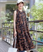 【ティアクラッセ/Tiaclasse】の【洗える】麻レーヨンボタニカルシャツワンピース ブラウン|ID: prp329100004597100 ipo3291000000032671532