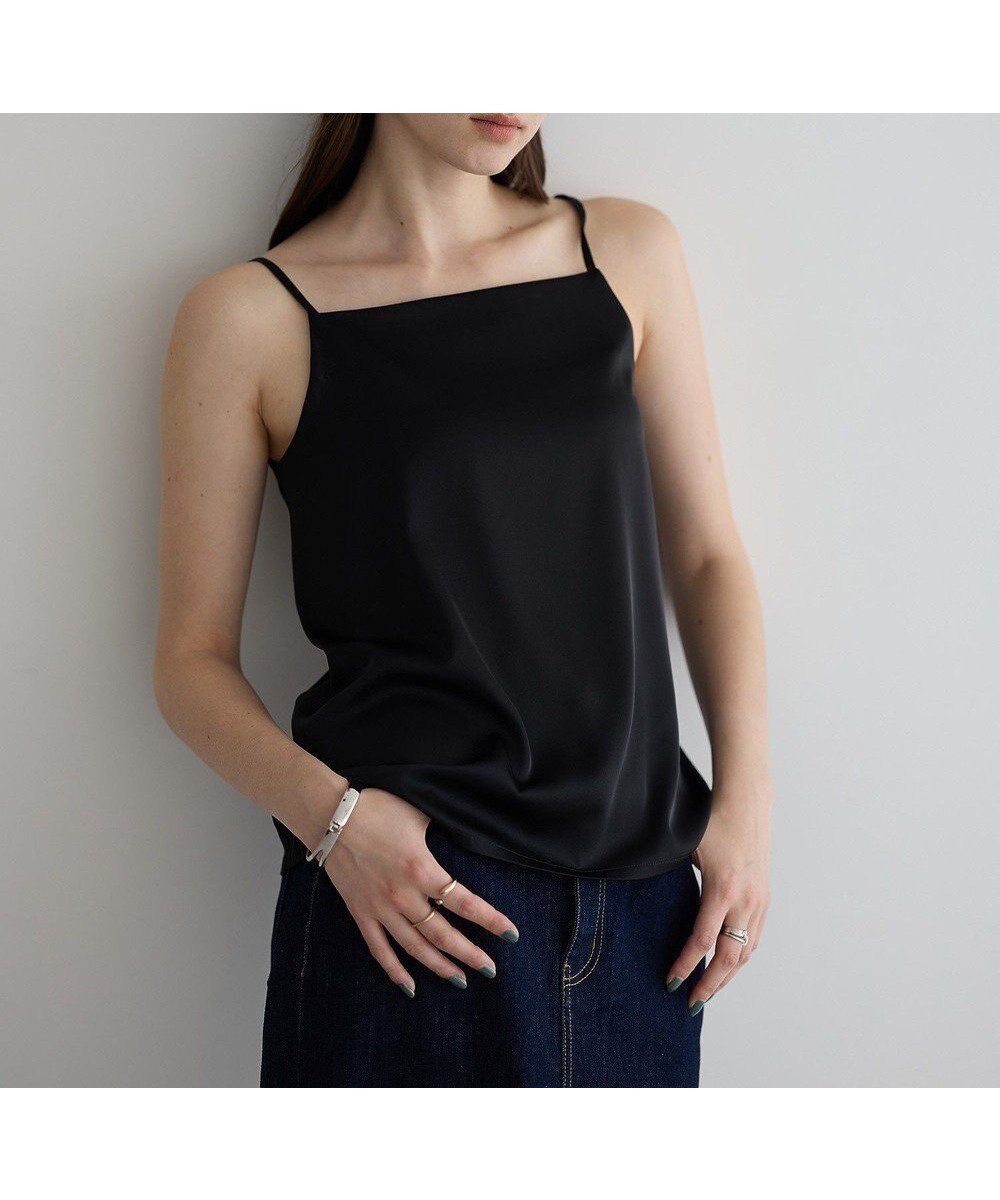 【イェッカ ヴェッカ/YECCA VECCA】のボートネックサテンキャミ 人気、トレンドファッション・服の通販 founy(ファニー) 　ファッション　Fashion　レディースファッション　Fashion for Women　トップス・カットソー　Cut & Sew Tops　キャミソール&ノースリーブ　Camisoles & Sleeveless Tops　インナー　Innerwear　カットソー　Cut and Sewn Top　キャミソール　Camisole, Spaghetti Strap Top　クール　Cool, Chic　サテン　Satin, Glossy Fabric　ジャケット　Jacket, Outerwear　ドッキング　Docking, Mixed Material　ポケット　Pocket, Pocket Detail　夏　Summer　春　Spring　S/S・春夏　SS, Spring/Summer, Warm Season　 other-1|ID: prp329100004597102 ipo3291000000033655621