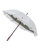【ムーンバット/MOONBAT】のPOLO RALPH LAUREN 晴雨兼用 長傘 ストライプフリル 日傘 一級遮光 遮熱 UV カーキー|ID: prp329100004597118 ipo3291000000032671676