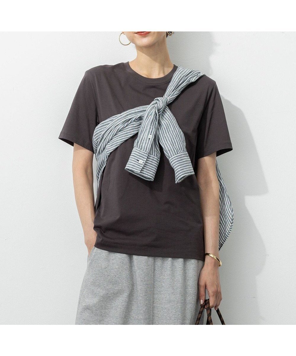 【23区/NIJYUSANKU】の【洗える】コンパクトヤーン スムース Tシャツ インテリア・キッズ・メンズ・レディースファッション・服の通販 founy(ファニー) 　ファッション　Fashion　レディースファッション　Ladies' Fashion Online　トップス・カットソー　Tops/Tshirt　シャツ/ブラウス　Shirts/Blouses　ロング / Tシャツ　T-Shirts　カットソー　Cut and Sewn　イエロー　Yellow　インナー　Inner　オレンジ　Orange　春　Spring　洗える　Washable　カットソー　Cut And Sew　シンプル　Simple　スペシャル　Special　スリーブ　Sleeve　タンク　Tank　デニム　Denim　なめらか　Smooth　フェミニン　Feminine　フレンチ　French　ベーシック　Basic　ボトム　Bottom　S/S・春夏　Ss・Spring/Summer　NEW・新作・新着・新入荷　New Arrivals　夏　Summer　エレガント 上品　Elegant　2025年　2025　2025春夏・S/S　Ss,Spring/Summer,2025　ブラウン系|ID: prp329100004597152 ipo3291000000032671981