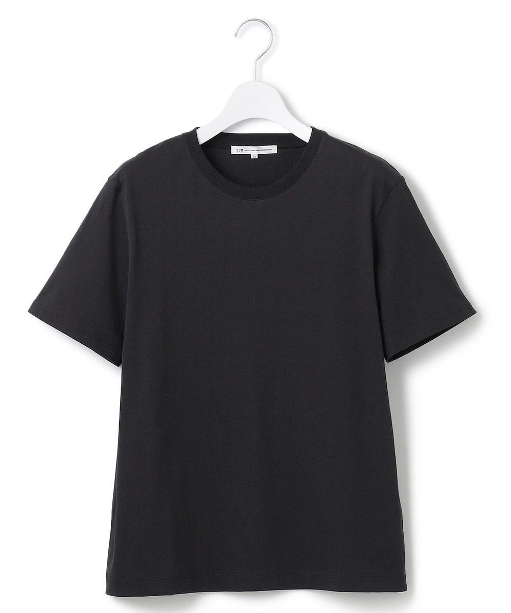 【23区/NIJYUSANKU】の【洗える】コンパクトヤーン スムース Tシャツ インテリア・キッズ・メンズ・レディースファッション・服の通販 founy(ファニー) 　ファッション　Fashion　レディースファッション　Ladies' Fashion Online　トップス・カットソー　Tops/Tshirt　シャツ/ブラウス　Shirts/Blouses　ロング / Tシャツ　T-Shirts　カットソー　Cut and Sewn　イエロー　Yellow　インナー　Inner　オレンジ　Orange　春　Spring　洗える　Washable　カットソー　Cut And Sew　シンプル　Simple　スペシャル　Special　スリーブ　Sleeve　タンク　Tank　デニム　Denim　なめらか　Smooth　フェミニン　Feminine　フレンチ　French　ベーシック　Basic　ボトム　Bottom　S/S・春夏　Ss・Spring/Summer　NEW・新作・新着・新入荷　New Arrivals　夏　Summer　エレガント 上品　Elegant　2025年　2025　2025春夏・S/S　Ss,Spring/Summer,2025　ブラック系|ID: prp329100004597152 ipo3291000000032671991
