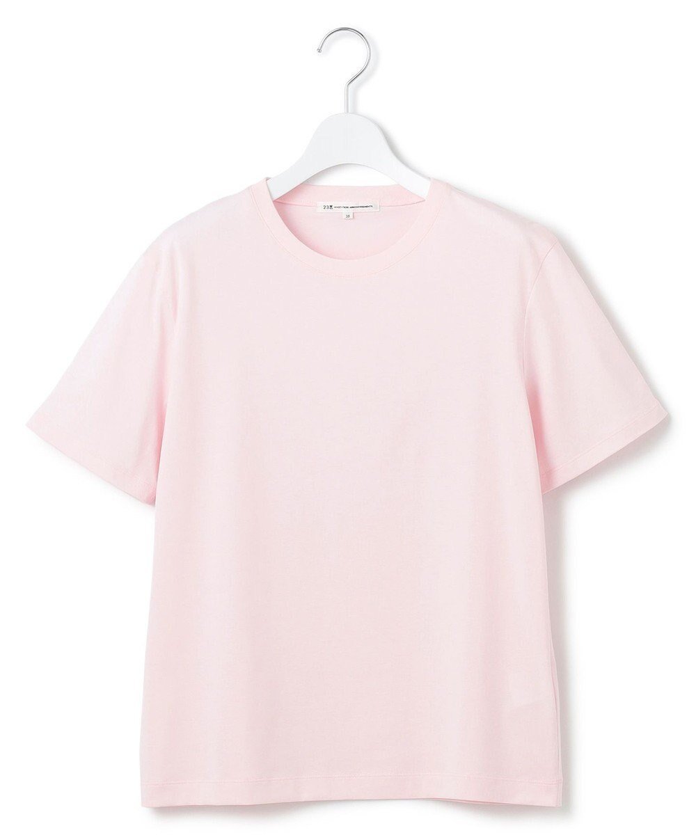 【23区/NIJYUSANKU】の【洗える】コンパクトヤーン スムース Tシャツ インテリア・キッズ・メンズ・レディースファッション・服の通販 founy(ファニー) 　ファッション　Fashion　レディースファッション　Ladies' Fashion Online　トップス・カットソー　Tops/Tshirt　シャツ/ブラウス　Shirts/Blouses　ロング / Tシャツ　T-Shirts　カットソー　Cut and Sewn　イエロー　Yellow　インナー　Inner　オレンジ　Orange　春　Spring　洗える　Washable　カットソー　Cut And Sew　シンプル　Simple　スペシャル　Special　スリーブ　Sleeve　タンク　Tank　デニム　Denim　なめらか　Smooth　フェミニン　Feminine　フレンチ　French　ベーシック　Basic　ボトム　Bottom　S/S・春夏　Ss・Spring/Summer　NEW・新作・新着・新入荷　New Arrivals　夏　Summer　エレガント 上品　Elegant　2025年　2025　2025春夏・S/S　Ss,Spring/Summer,2025　ピンク系|ID: prp329100004597152 ipo3291000000032671993