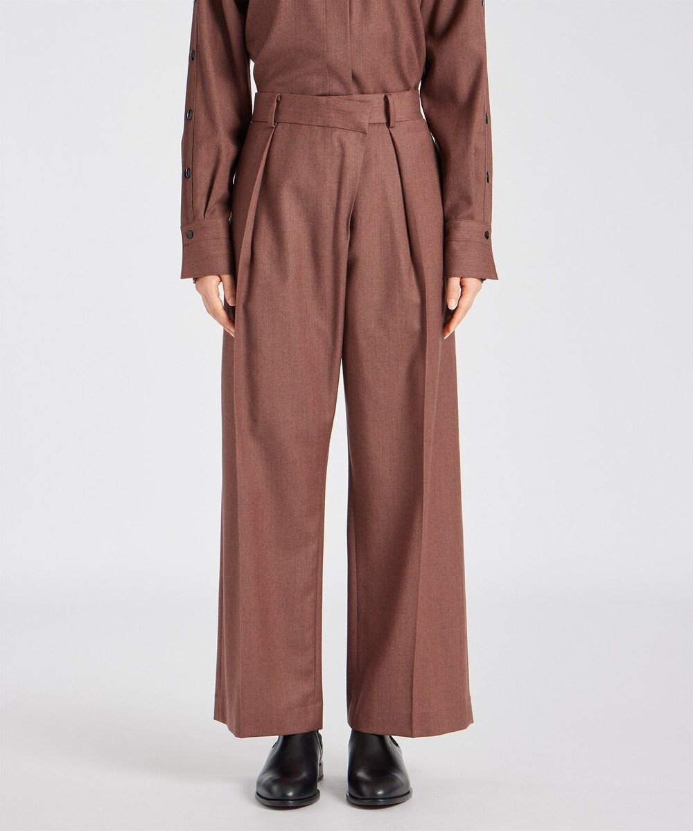 【ポール スミス/Paul Smith】のウールフランネル タックワイドパンツ 人気、トレンドファッション・服の通販 founy(ファニー) 　ファッション　Fashion　レディースファッション　Fashion for Women　パンツ　Pants & Trousers　おすすめ　Recommended / Our Picks　なめらか　Smooth, Silky Texture　ジャケット　Jacket, Outerwear　ストレート　Straight, Straight Cut　スラックス　Slacks, Dress Pants　セットアップ　Set-Up, Coordinated Outfit　ワイド　Wide, Wide Fit　A/W・秋冬　Autumn/Winter　 other-1|ID: prp329100004597260 ipo3291000000032673294