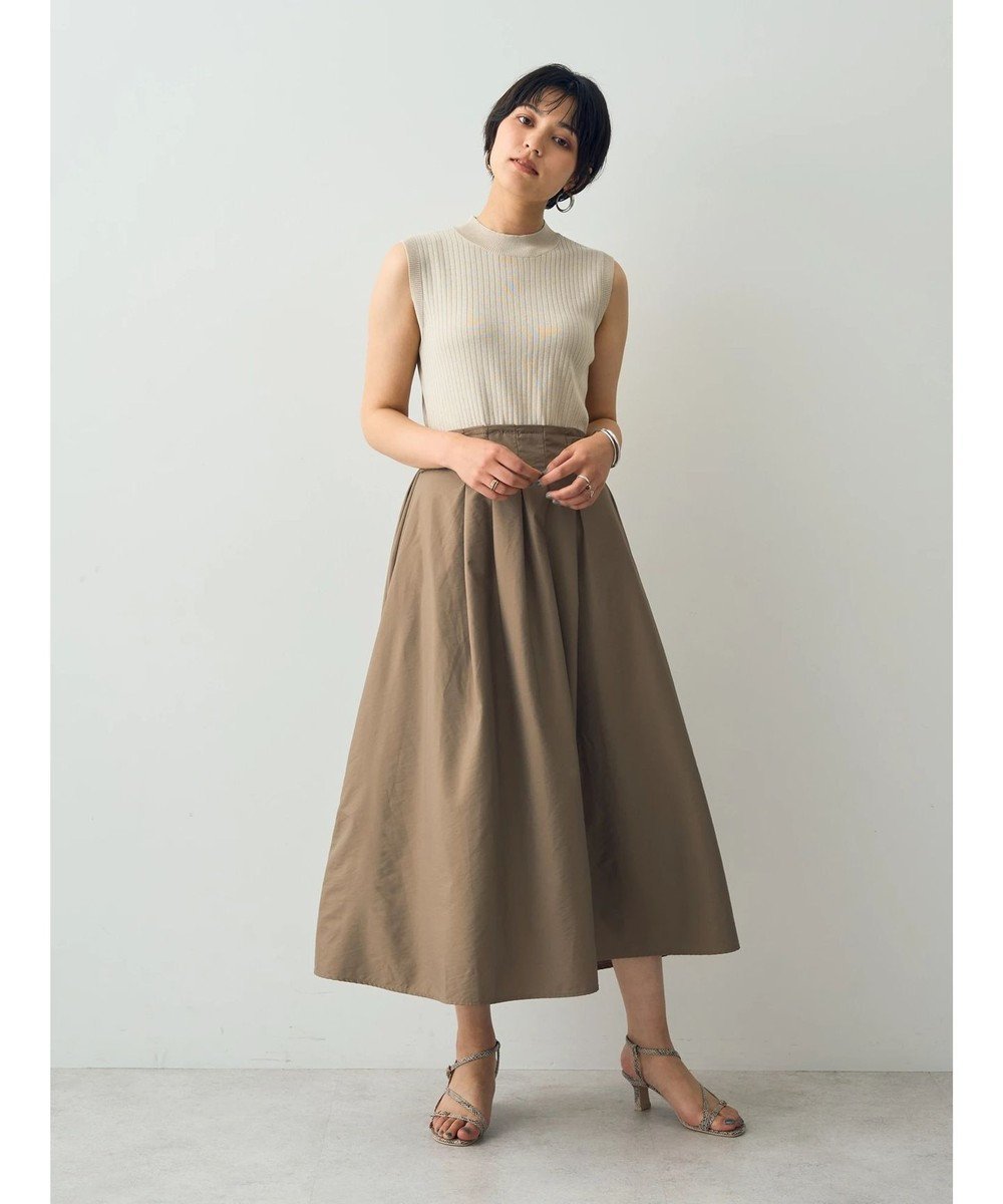 【イェッカ ヴェッカ/YECCA VECCA】の釦デザインドッキングワンピース インテリア・キッズ・メンズ・レディースファッション・服の通販 founy(ファニー) 　ファッション　Fashion　レディースファッション　Ladies' Fashion Online　ワンピース　Dress　おすすめ　Recommend　ギャザー　Gather　ダブル　Double　トレンド　Trend　ドッキング　Docking　ノースリーブ　No Sleeve　フィット　Fit　フレア　Flare　フロント　Front　ポケット　Pocket　リブニット　Rib Knit　夏　Summer　春　Spring　S/S・春夏　Ss・Spring/Summer　Beige|ID: prp329100004597411 ipo3291000000032674919