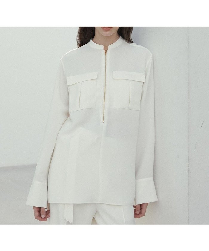 【ベイジ,/BEIGE,】の【洗える】JASMINE / スタンドカラージップブラウス インテリア・キッズ・メンズ・レディースファッション・服の通販 founy(ファニー) https://founy.com/ ファッション Fashion レディースファッション Ladies' Fashion Online トップス・カットソー Tops/Tshirt シャツ/ブラウス Shirts/Blouses エレガント 上品 Elegant ジョーゼット Georgette スタンド Stand ストレッチ Stretch セットアップ Set Up ダブル Double フロント Front ポケット Pocket ロング Long ワイド Wide 夏 Summer 春 Spring S/S・春夏 Ss・Spring/Summer 洗える Washable |ID: prp329100004597412 ipo3291000000032674921
