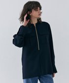 【ベイジ,/BEIGE,】の【洗える】JASMINE / スタンドカラージップブラウス Navy|ID: prp329100004597412 ipo3291000000032674924