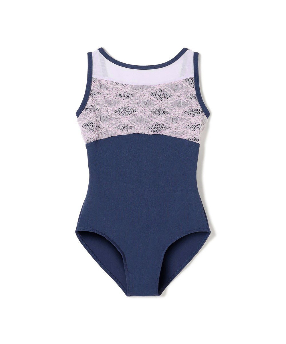 【チャコット/Chacott / KIDS】のノースリーブレオタード インテリア・キッズ・メンズ・レディースファッション・服の通販 founy(ファニー) 　ファッション　Fashion　キッズファッション　KIDS Children’s Clothing　カッティング　Cutting　シンプル　Simple　ストレッチ　Stretch　ノースリーブ　No Sleeve　リーフ　Leaf　レース　Race　人気　Popularity　ネイビー|ID: prp329100004597414 ipo3291000000032674937
