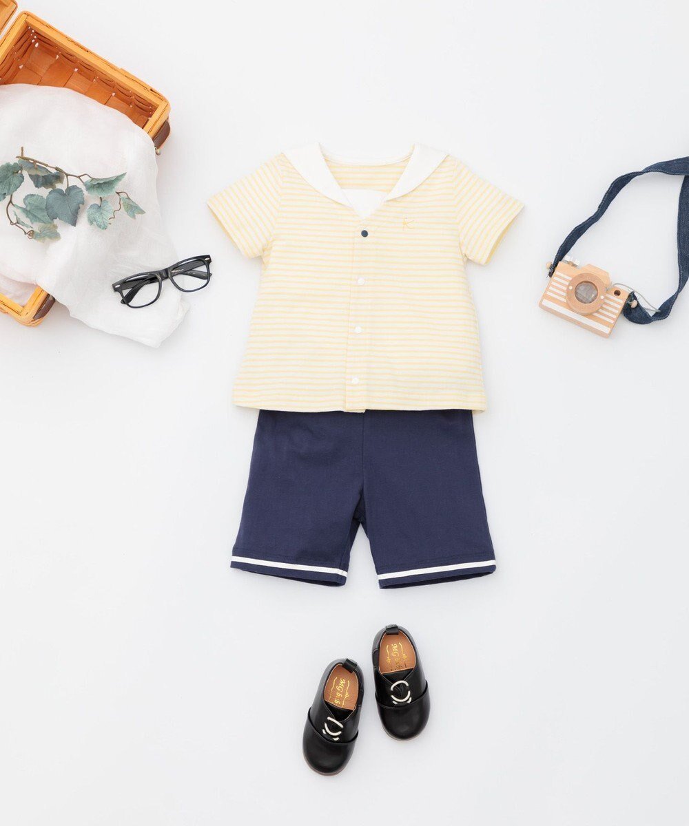【組曲 / KIDS/KUMIKYOKU】の【80-90cm】セーラーボーダー セットアップ 人気、トレンドファッション・服の通販 founy(ファニー) 　ファッション　Fashion　キッズファッション　KIDS Children’s Clothing　イエロー　Yellow　セットアップ　Set Up　トレンド　Trend　ベビー　Baby　ベーシック　Basic　ボーダー　Border　再入荷　Restock/Back In Stock/Re Arrival　夏　Summer　春　Spring　S/S・春夏　Ss・Spring/Summer　 other-1|ID: prp329100004597419 ipo3291000000032674954