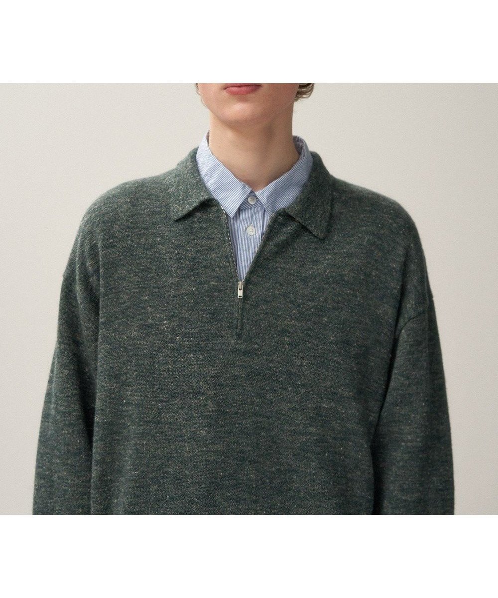 【エイトン/ATON】のBABY ALPACA LINEN ジップアップポロセーター - UNISEX インテリア・キッズ・メンズ・レディースファッション・服の通販 founy(ファニー) ファッション Fashion レディースファッション Fashion for Women トップス・カットソー Cut & Sew Tops ニット Knit Tops & Sweaters ユニセックス Unisex, Genderless グラデーション Gradient, Ombre スウェット / スエット Sweatshirt, Sweatwear セーター Sweater, Knitwear ベビー Baby, Babywear リネン Linen, Linen Fabric リラックス Relax, Relaxed Fit 夏 Summer A/W・秋冬 Autumn/Winter GREEN|ID: prp329100004597443 ipo3291000000033684123