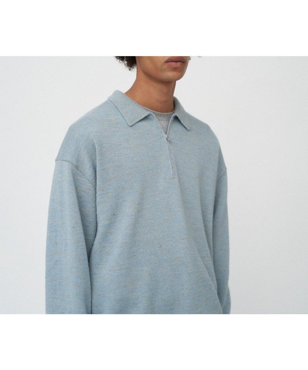 【エイトン/ATON】のBABY ALPACA LINEN ジップアップポロセーター - UNISEX インテリア・キッズ・メンズ・レディースファッション・服の通販 founy(ファニー) ファッション Fashion レディースファッション Fashion for Women トップス・カットソー Cut & Sew Tops ニット Knit Tops & Sweaters ユニセックス Unisex, Genderless グラデーション Gradient, Ombre スウェット / スエット Sweatshirt, Sweatwear セーター Sweater, Knitwear ベビー Baby, Babywear リネン Linen, Linen Fabric リラックス Relax, Relaxed Fit 夏 Summer A/W・秋冬 Autumn/Winter SAX|ID: prp329100004597443 ipo3291000000033684124