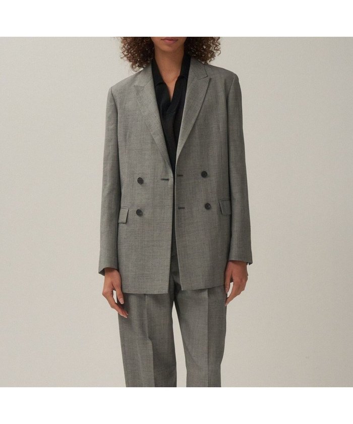 【エイトン/ATON】のWOOL LINEN SHARKSKIN ダブルジャケット インテリア・キッズ・メンズ・レディースファッション・服の通販 founy(ファニー) https://founy.com/ ファッション Fashion レディースファッション Ladies' Fashion Online アウター Coat Outerwear ジャケット Jackets ジャケット Jacket セットアップ Set Up ダブル Double ボックス Box リネン Linen 夏 Summer 春 Spring S/S・春夏 Ss・Spring/Summer |ID: prp329100004597457 ipo3291000000032675366