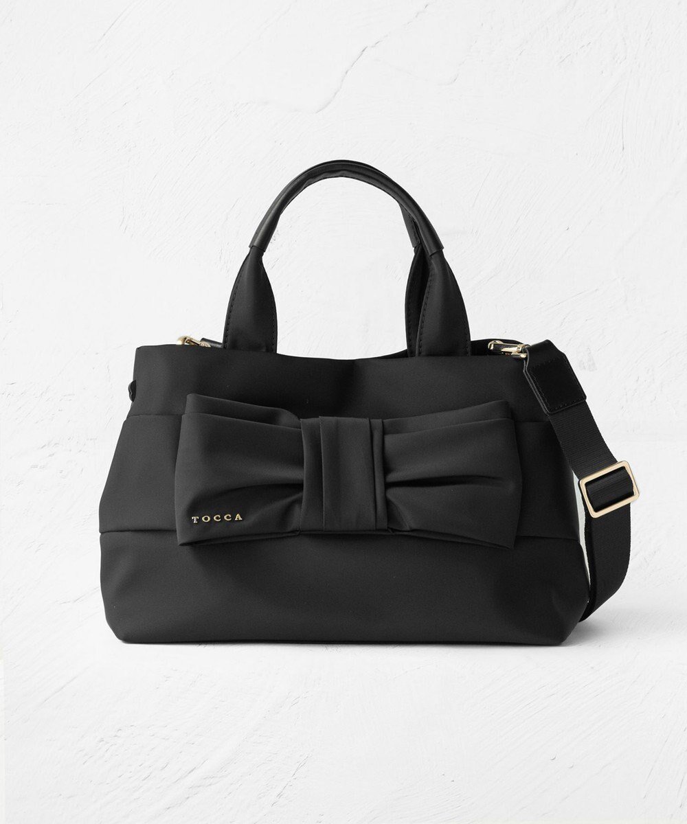 【トッカ/TOCCA】のTIED RIBBON NYLONBAG バッグ インテリア・キッズ・メンズ・レディースファッション・服の通販 founy(ファニー) 　ファッション　Fashion　レディースファッション　Ladies' Fashion Online　バッグ　Bag　ジップ　Zip　財布　Wallet　ハンドバッグ　Handbag　フォルム　Form　ポケット　Pocket　マグネット　Magnet　リボン　Ribbon　リュクス　Luxe　S/S・春夏　Ss・Spring/Summer　夏　Summer　エレガント 上品　Elegant　セレモニー　Ceremony　ビジネス 仕事 通勤　Business　2025年　2025　2025春夏・S/S　Ss,Spring/Summer,2025　ブラック系|ID: prp329100004597531 ipo3291000000032676091