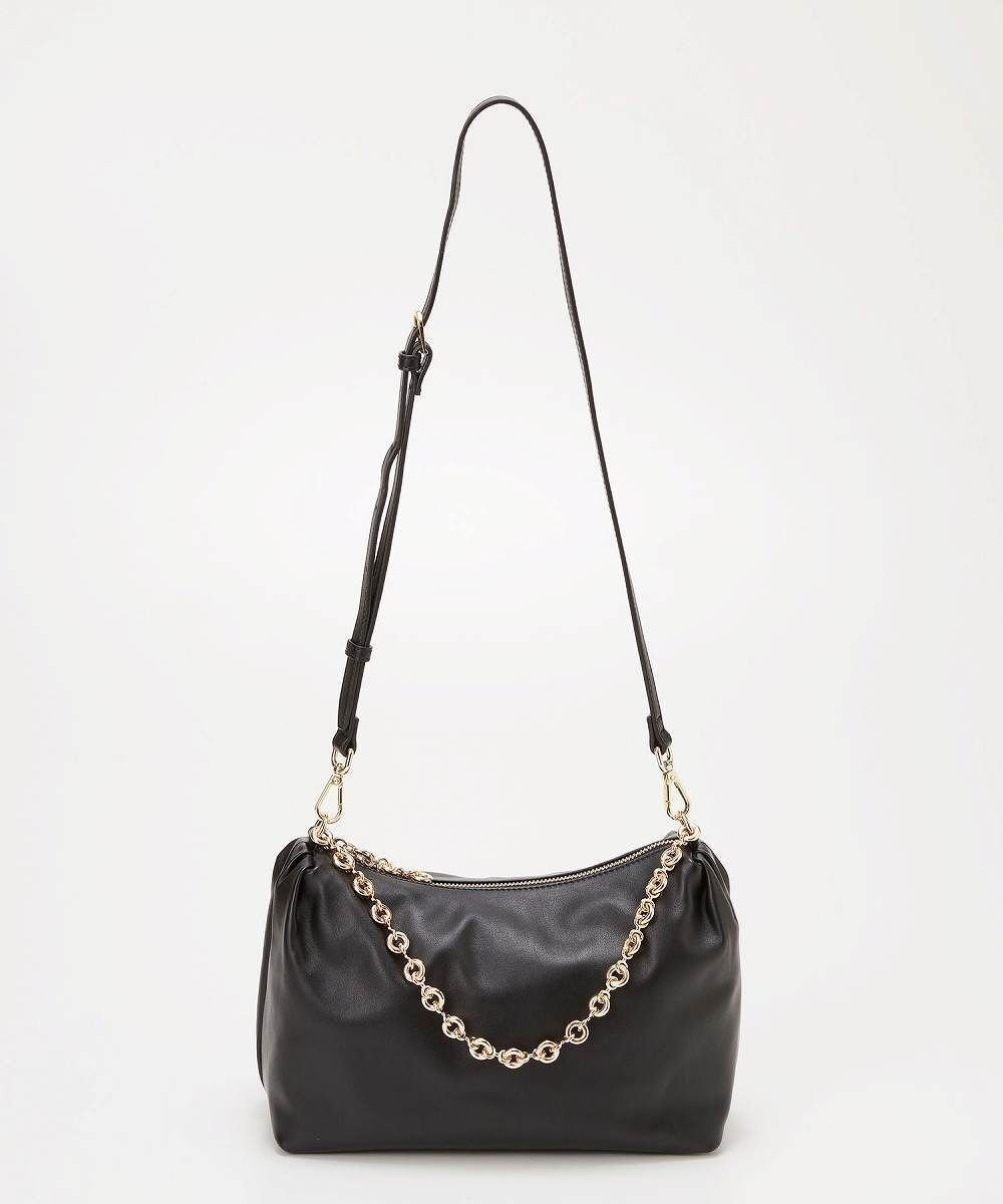 【トプカピ/TOPKAPI】の【TREASURE TOPKAPI】スムース レザー チェーン付き ショルダー バッグ インテリア・キッズ・メンズ・レディースファッション・服の通販 founy(ファニー) 　ファッション　Fashion　レディースファッション　Ladies' Fashion Online　バッグ　Bag　ショルダー　Shoulder　シンプル　Simple　チェーン　Chain　デニム　Denim　フェミニン　Feminine　マニッシュ　Mannish　リラックス　Relax　ワイド　Wide　ブラック|ID: prp329100004597551 ipo3291000000032676359