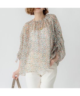 【23区/NIJYUSANKU】の【洗える】シアーヘリンボーンプリント ブラウス 人気、トレンドファッション・服の通販 founy(ファニー) ファッション Fashion レディースファッション Fashion for Women トップス・カットソー Cut & Sew Tops シャツ・ブラウス・オフィスカジュアル Elegant Blouses & Button-Ups インナー Innerwear エレガント 上品 Elegant オレンジ Orange 春 Spring 洗える Machine Washable ギャザー Gathered, Ruffled シアー Sheer, See-Through ジャケット Jacket, Outerwear ジョーゼット Georgette, Semi-Sheer Fabric スカーフ Scarf, Neckwear トレンド Trend, Trending Now フランス France, French プリント Print, Printed Pattern リボン Ribbon, Bow S/S・春夏 SS, Spring/Summer, Warm Season 夏 Summer ビジネス 仕事 通勤 Business / Work / Commuting 2025年 2025 2025春夏・S/S Spring/Summer 2025 SS25 |ID:prp329100004597555