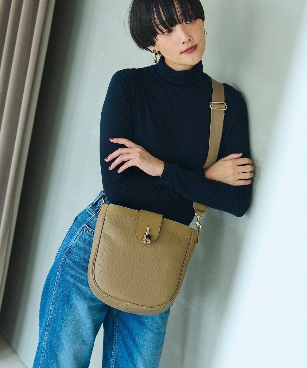 【トプカピ/TOPKAPI】の【Breath TOPKAPI】RIPPLE LOCK リプルロック レザーコンビ ショルダー バッグ インテリア・キッズ・メンズ・レディースファッション・服の通販 founy(ファニー) 　ファッション　Fashion　レディースファッション　Ladies' Fashion Online　バッグ　Bag　クール　Cool　コンビ　Combination　軽量　Lightweight　ショルダー　Shoulder　人気　Popularity　マグネット　Magnet　日本製　Made In Japan　カーキブラウン|ID: prp329100004597566 ipo3291000000032676751