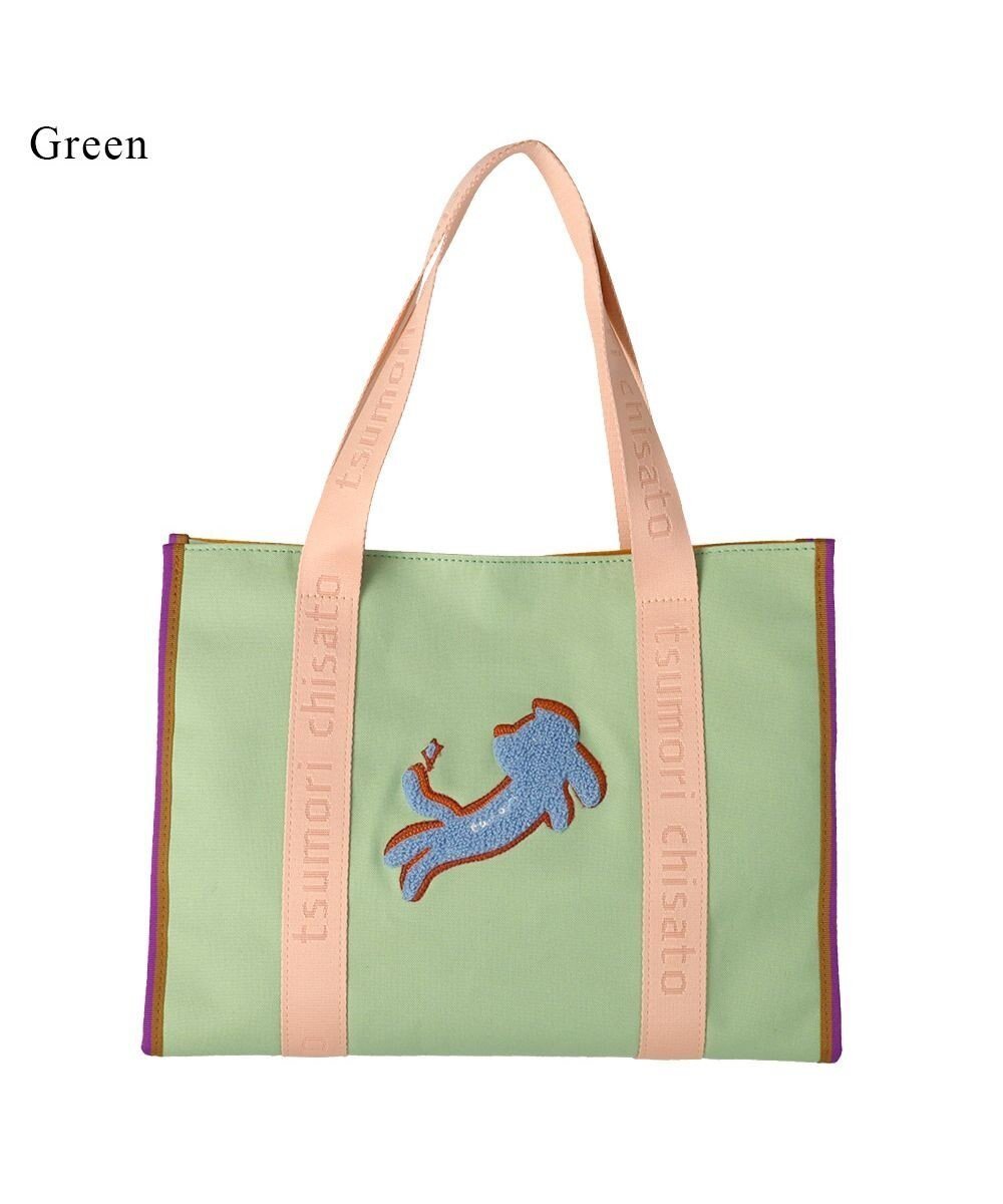 【ツモリチサト キャリー/tsumori chisato CARRY】のキラネコ ハンドバッグ 手提げ インテリア・キッズ・メンズ・レディースファッション・服の通販 founy(ファニー) 　ファッション　Fashion　レディースファッション　Fashion for Women　ネコ　Cat, Feline Motif　バランス　Balance, Style Balance　ポケット　Pocket, Pocket Detail　マグネット　Magnet, Magnetic Closure　ワンポイント　One Point, Statement Accent　エレガント 上品　Elegant　日本製　Made In Japan　グリーン|ID: prp329100004597675 ipo3291000000033689366