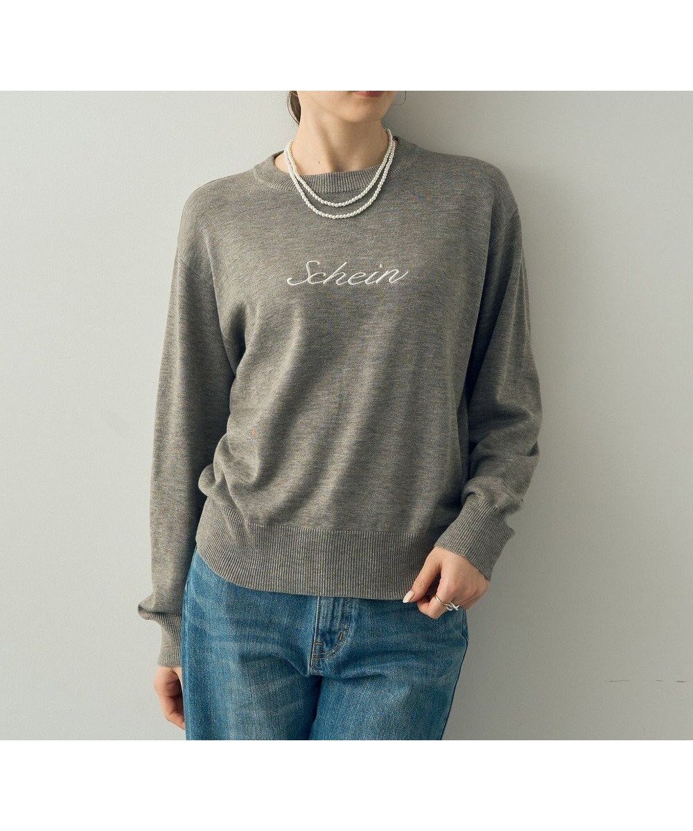 【イェッカ ヴェッカ/YECCA VECCA】のロゴニット インテリア・キッズ・メンズ・レディースファッション・服の通販 founy(ファニー) 　ファッション　Fashion　レディースファッション　Ladies' Fashion Online　トップス・カットソー　Tops/Tshirt　ニット　Knit Tops　おすすめ　Recommend　カットソー　Cut And Sew　セーター　Sweater　フォルム　Form　フロント　Front　ポケット　Pocket　A/W・秋冬　Aw・Autumn/Winter・Fw・Fall-Winter　Gray Mixture|ID: prp329100004597775 ipo3291000000032679317