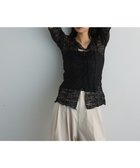【グリーンパークス/Green Parks】のカットワークデザインレース半袖トップス Black|ID: prp329100004597995 ipo3291000000032681526