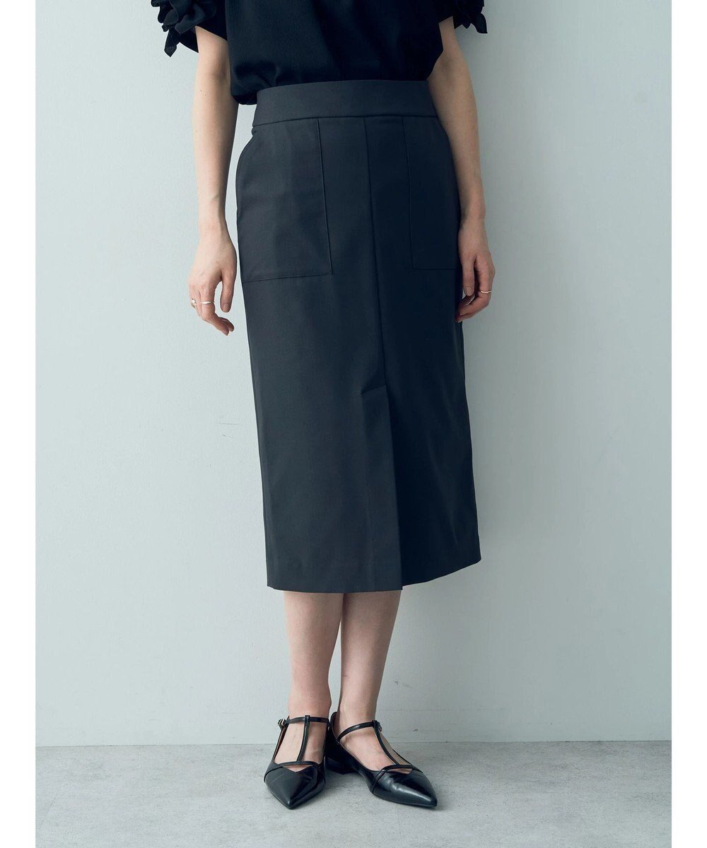 【イェッカ ヴェッカ/YECCA VECCA】のドライタッチスリットナロースカート インテリア・キッズ・メンズ・レディースファッション・服の通販 founy(ファニー) 　ファッション　Fashion　レディースファッション　Ladies' Fashion Online　スカート　Skirt　おすすめ　Recommend　スリット　Slit　フロント　Front　ポケット　Pocket　夏　Summer　春　Spring　S/S・春夏　Ss・Spring/Summer　Charcoal Gray|ID: prp329100004598021 ipo3291000000032681691
