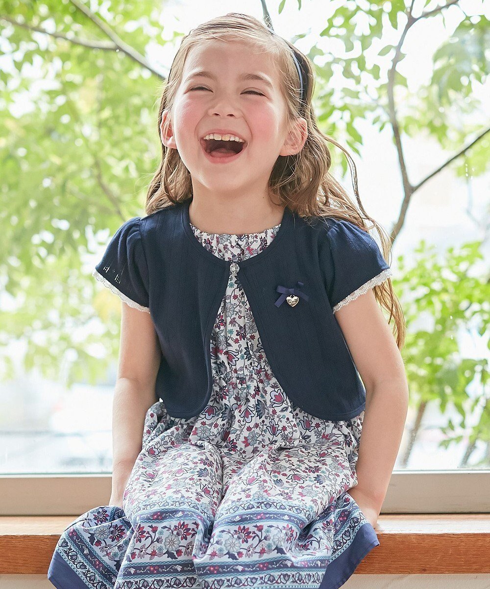 【エニィ/ANY / KIDS】の半袖 ボレロ インテリア・キッズ・メンズ・レディースファッション・服の通販 founy(ファニー) 　ファッション　Fashion　キッズファッション　Fashion for Kids　トップス・カットソー　Cut & Sew Tops　インナー　Innerwear　チャーム　Charm, Pendant　ボレロ　Bolero, Short Cardigan　ポケット　Pocket, Pocket Detail　リボン　Ribbon, Bow　エレガント 上品　Elegant　半袖　Short Sleeve, Half Sleeve　夏　Summer　春　Spring　S/S・春夏　SS, Spring/Summer, Warm Season　ネイビー|ID: prp329100004598428 ipo3291000000034940962