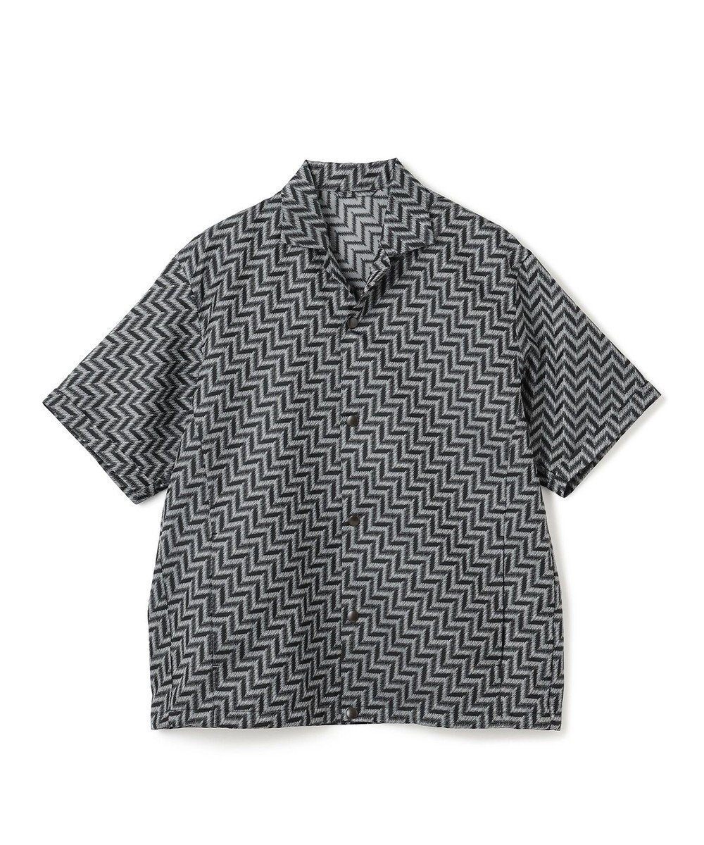 【ジョゼフ オム/JOSEPH HOMME / MEN】の【HIGH GRADE LINE】カスリシェブロンジャガード オープンカラー半袖シャツ インテリア・キッズ・メンズ・レディースファッション・服の通販 founy(ファニー) 　ファッション　Fashion　メンズファッション　Fashion for Men　トップス・カットソー　Cut & Sew Tops　メンズシャツ　Shirts　おすすめ　Recommended / Our Picks　セットアップ　Set-Up, Coordinated Outfit　ドローコード　Drawcord, Drawstring Cord　半袖　Short Sleeve, Half Sleeve　夏　Summer　春　Spring　S/S・春夏　SS, Spring/Summer, Warm Season　ブラック系5|ID: prp329100004598431 ipo3291000000032685613