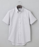 【五大陸/gotairiku / MEN】の春夏向け【形態安定】SUMMERPREMIUMPLEATS_ボタンダウン 半袖ドレスシャツ(ストライプ) ライトグレー系4|ID: prp329100004598435 ipo3291000000032685676