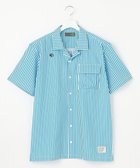 【ピーダブリュサーキュラス/PW CIRCULUS / MEN】の【高通気 / 軽撥水 / 軽量のDotAir 使用】【MEN】ストライプ柄オープンカラー サックスブルー系2|ID: prp329100004598436 ipo3291000000032685687