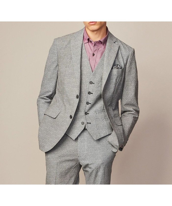 【ジョセフ アブード/JOSEPH ABBOUD / MEN】の【ストレッチ・洗える・軽量・防しわ・速乾・エコ撥水】ライトウェーブ ジャケット インテリア・キッズ・メンズ・レディースファッション・服の通販 founy(ファニー) https://founy.com/ ファッション Fashion メンズファッション Fashion for Men アウター Men's Coats Outerwear テーラードジャケット Tailored Jackets & Blazers ウォッシャブル Machine Washable 春 Spring 洗える Machine Washable 抗菌 Antibacterial, Bacteria-Resistant 軽量 Lightweight, Ultra Light サッカー Seersucker, Summer Fabric ジャケット Jacket, Outerwear ストレッチ Stretch, Stretchy Fabric セットアップ Set-Up, Coordinated Outfit チェック Check, Plaid, Tartan デニム Denim, Jeans Material ベスト Vest, Waistcoat S/S・春夏 SS, Spring/Summer, Warm Season おすすめ Recommended / Our Picks 夏 Summer |ID: prp329100004598437 ipo3291000000032685691