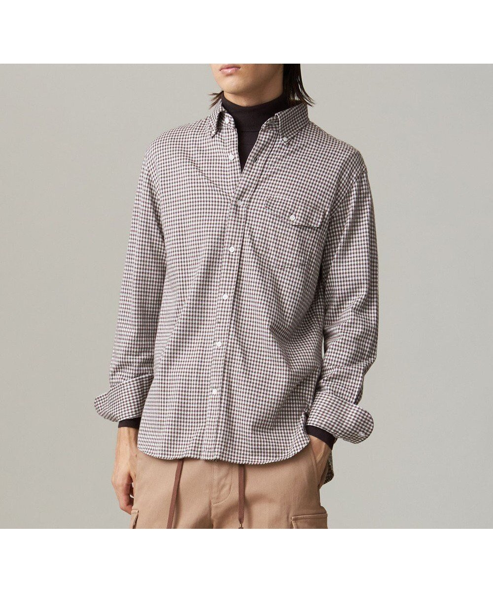 【ジェイ プレス/J.PRESS / MEN】のギンガムチェック コットンネルジャージシャツ インテリア・キッズ・メンズ・レディースファッション・服の通販 founy(ファニー) 　ファッション　Fashion　メンズファッション　Men's Style Online　トップス・カットソー　Tops/Tshirt/Men　シャツ　Shirts　インナー　Inner　ギンガム　Gingham　ジャケット　Jacket　ジャージ　Jersey　ジャージー　Jersey　ストレッチ　Stretch　ダウン　Down　チェック　Check　ドレス　Dress　バランス　Balance　パッチ　Patch　フィット　Fit　フラップ　Flap　ブルゾン　Blouson　ベーシック　Basic　ポケット　Pocket　メンズ　Mens　冬　Winter　A/W・秋冬　Aw・Autumn/Winter・Fw・Fall-Winter　おすすめ　Recommend　ブラウン系3|ID: prp329100004598439 ipo3291000000032685721