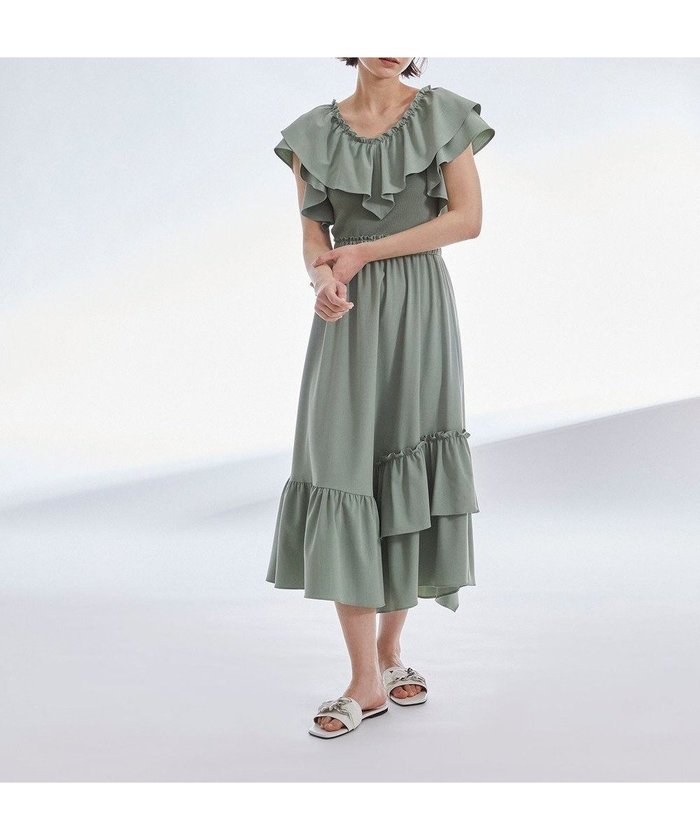 【グレース コンチネンタル/GRACE CONTINENTAL】のフリルニットワンピース インテリア・キッズ・メンズ・レディースファッション・服の通販 founy(ファニー) https://founy.com/ ファッション Fashion レディースファッション Fashion for Women ワンピース Dresses ニットワンピース Knit Dresses イレギュラー Irregular Design ティアード Tiered, Tiered Style バランス Balance, Style Balance フリル Frill, Ruffle ロング Long, Long-Length 再入荷 Restock / Back in Stock 夏 Summer 春 Spring S/S・春夏 SS, Spring/Summer, Warm Season |ID: prp329100004598457 ipo3291000000032685994