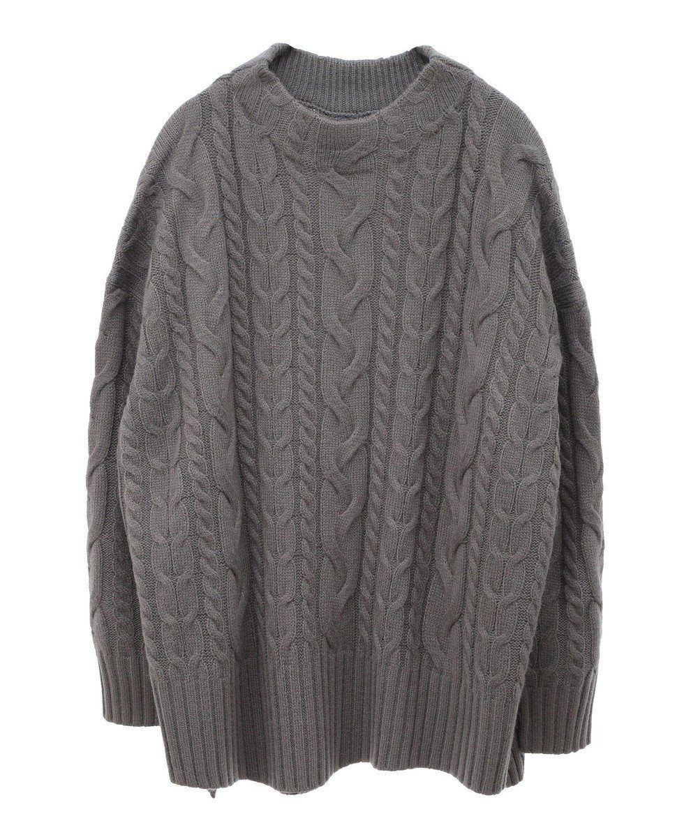 【イェッカ ヴェッカ/YECCA VECCA】のケーブルニット インテリア・キッズ・メンズ・レディースファッション・服の通販 founy(ファニー) 　ファッション　Fashion　レディースファッション　Ladies' Fashion Online　トップス・カットソー　Tops/Tshirt　ニット　Knit Tops　おすすめ　Recommend　スリット　Slit　セーター　Sweater　トレンド　Trend　ポケット　Pocket　ルーズ　Loose　人気　Popularity　A/W・秋冬　Aw・Autumn/Winter・Fw・Fall-Winter　Charcoal Gray|ID: prp329100004598520 ipo3291000000032686947