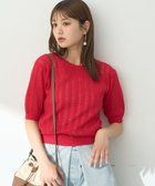【アースミュージックアンドエコロジー/earth music&ecology】の透かしニットプルオーバー Red|ID: prp329100004598606 ipo3291000000032687936