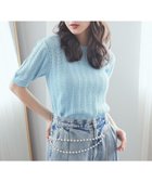 【アースミュージックアンドエコロジー/earth music&ecology】の透かしニットプルオーバー Light Blue|ID: prp329100004598606 ipo3291000000032687937